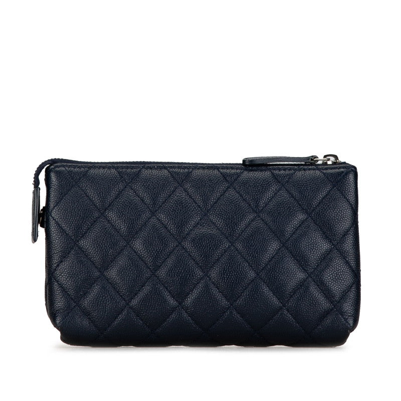 Chanel Quilted Caviar Makeup Pouch Leather Vanity Bag in Good condition
