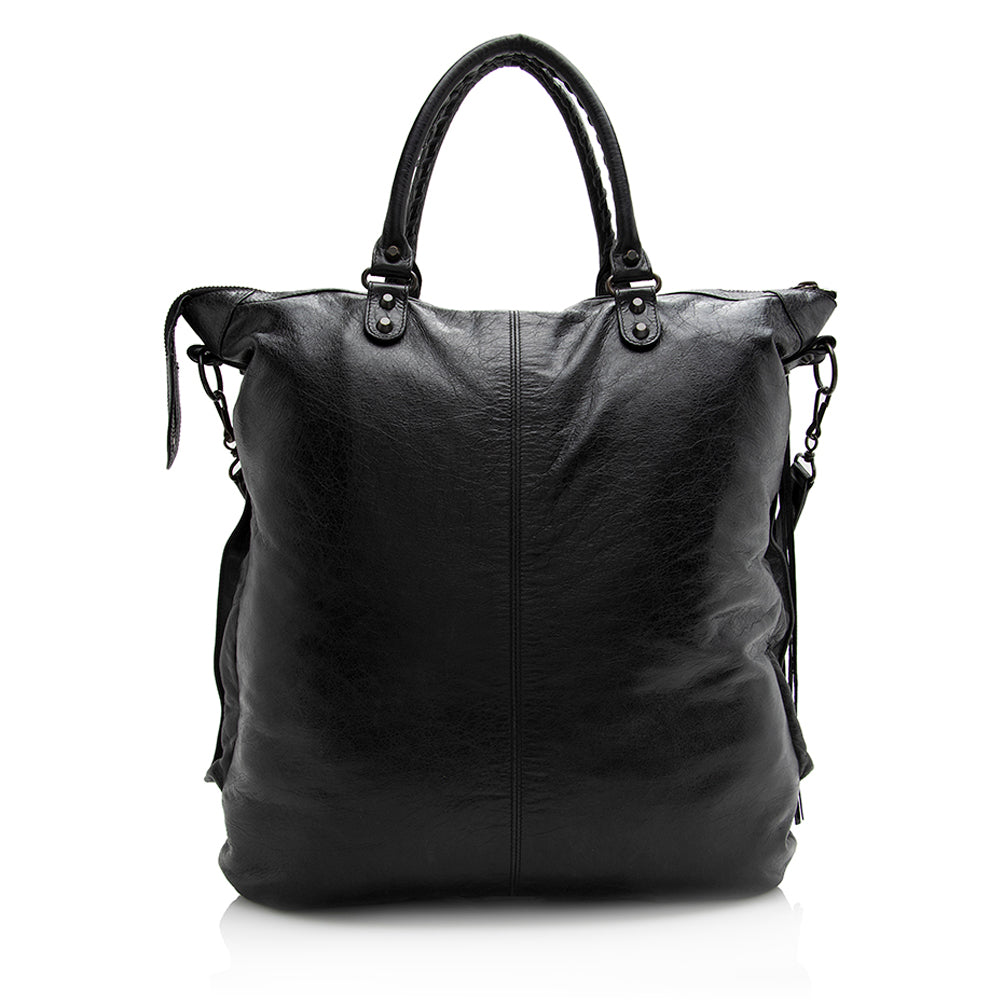 Balenciaga Agneau Oversized Square Tote (SHF-21604)