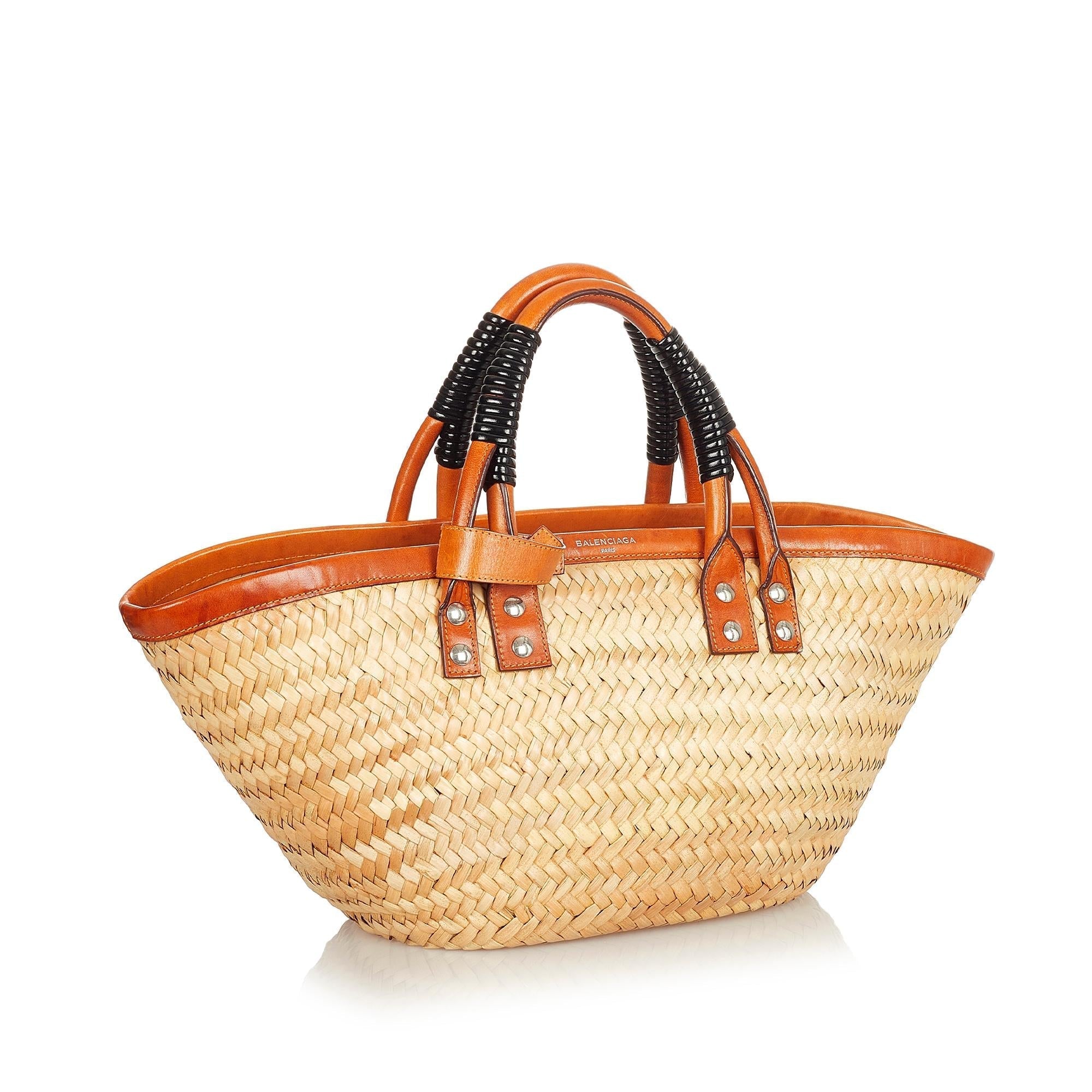 Balenciaga Bistrot Panier Straw Tote Bag (SHG-26428)