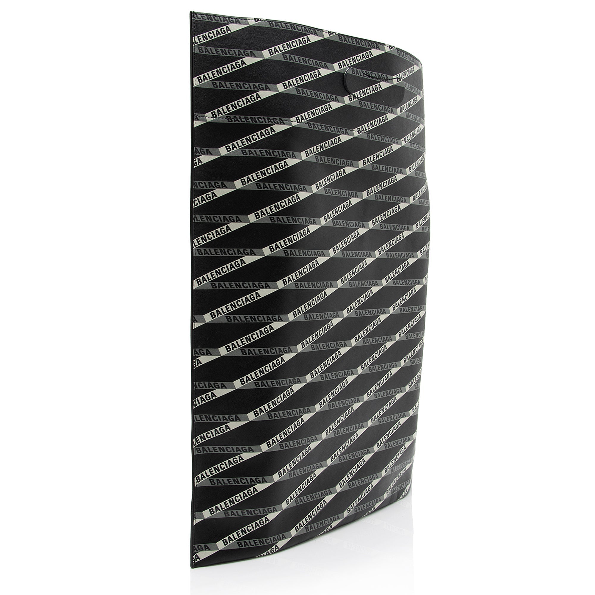 Balenciaga Calfskin Losange Logo N/S Fold Over Market Shopper Tote (SHF-23790)