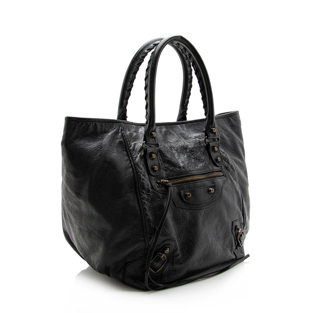 Balenciaga Lambskin Sunday S Tote (SHF-13688)