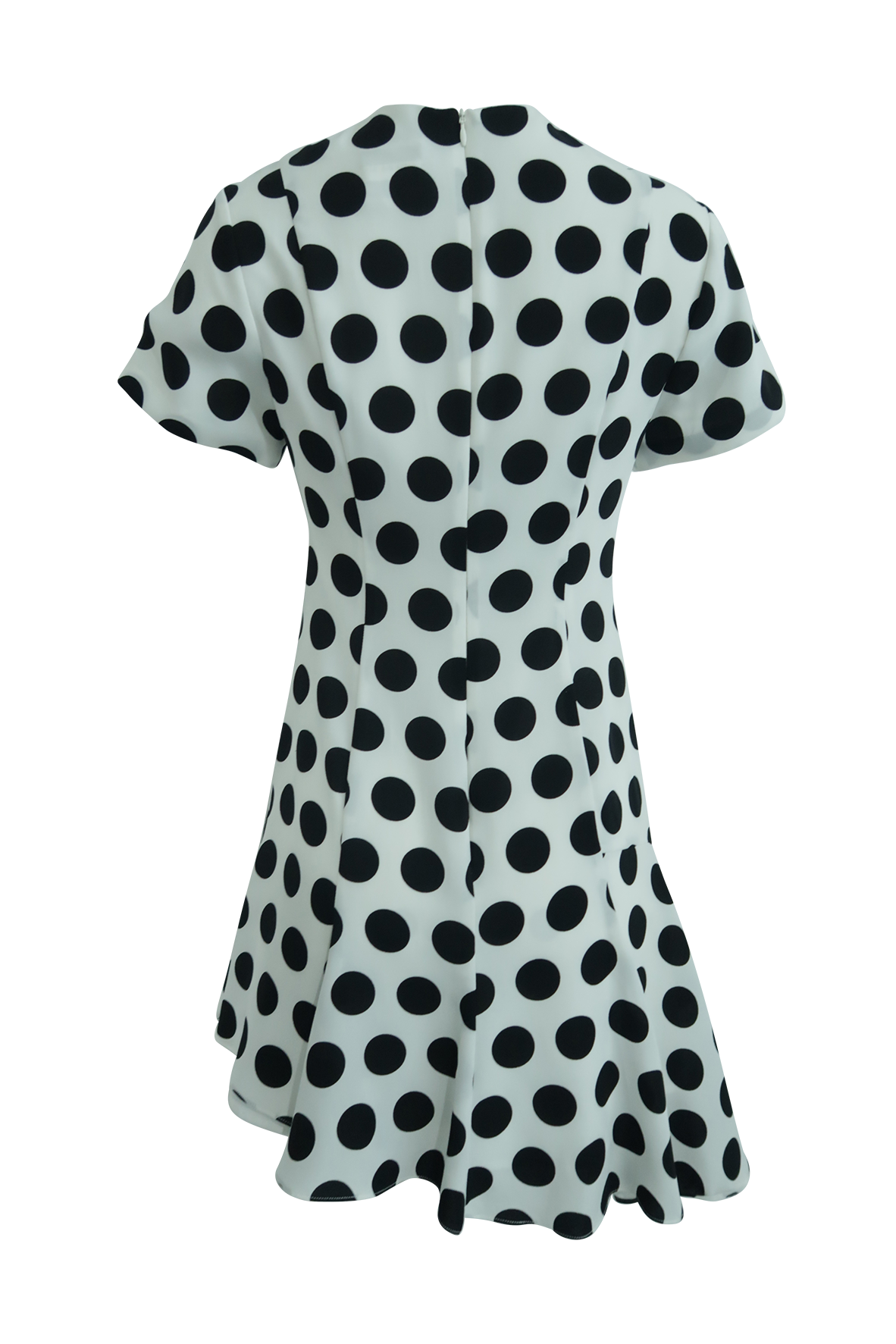 Black Polka Dot Asymmetrical White Dress