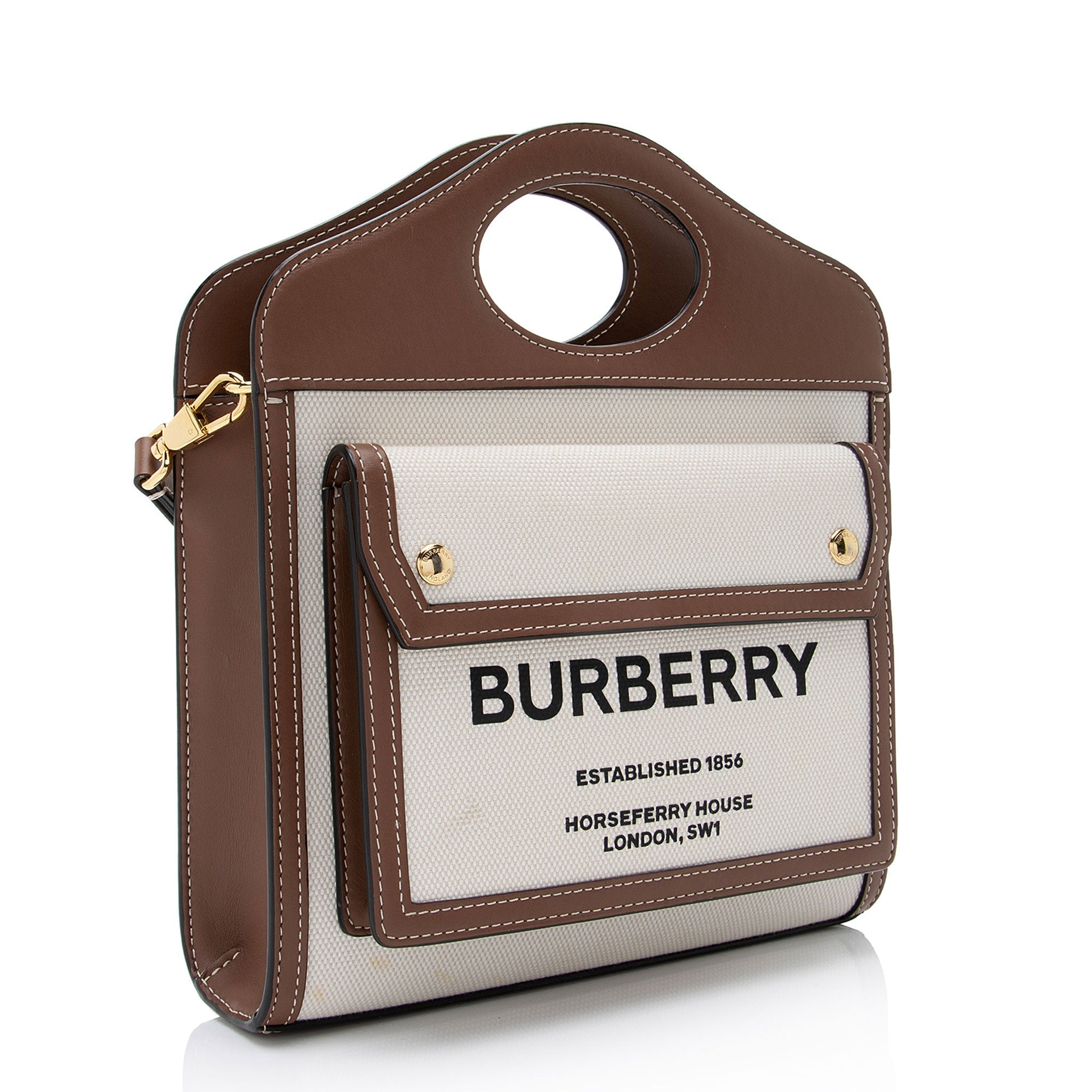 Burberry Canvas Horseferry Mini Pocket Tote
