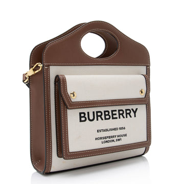 Burberry Canvas Horseferry Mini Pocket Tote