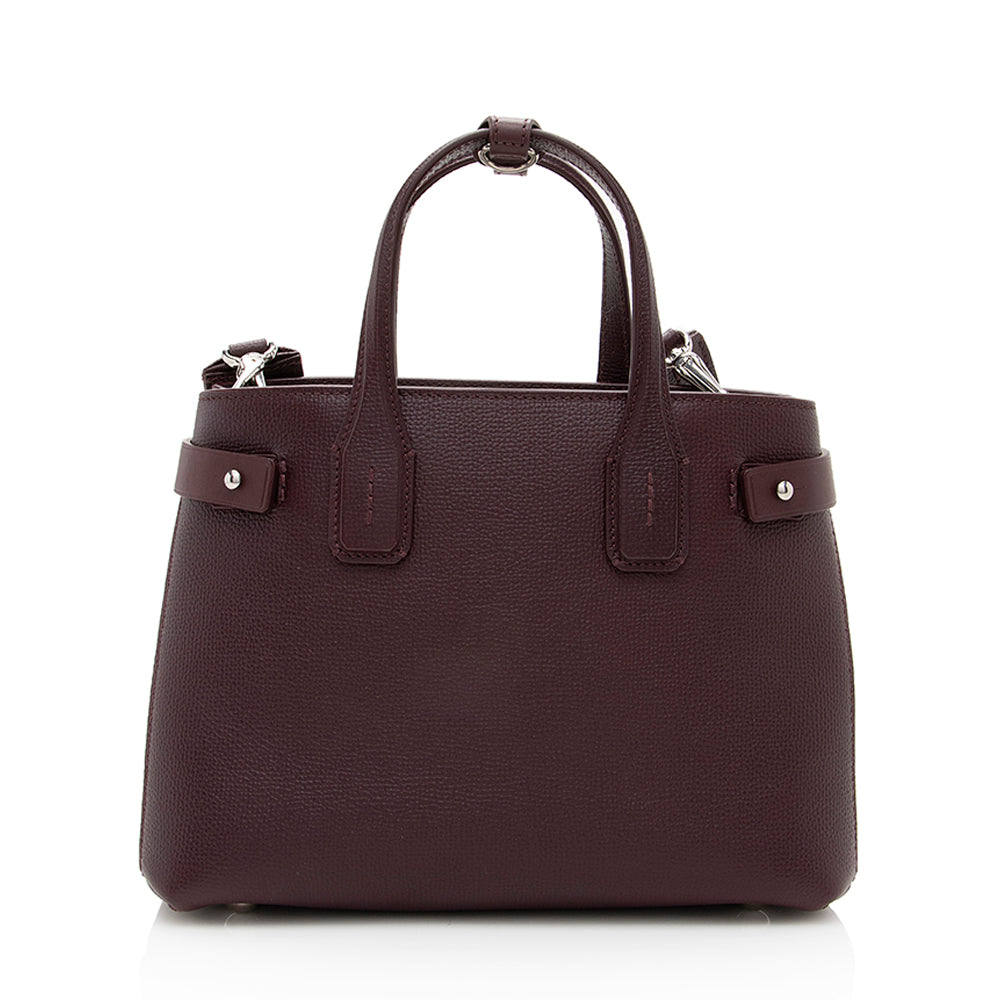 Burberry House Check Leather Banner Small Tote