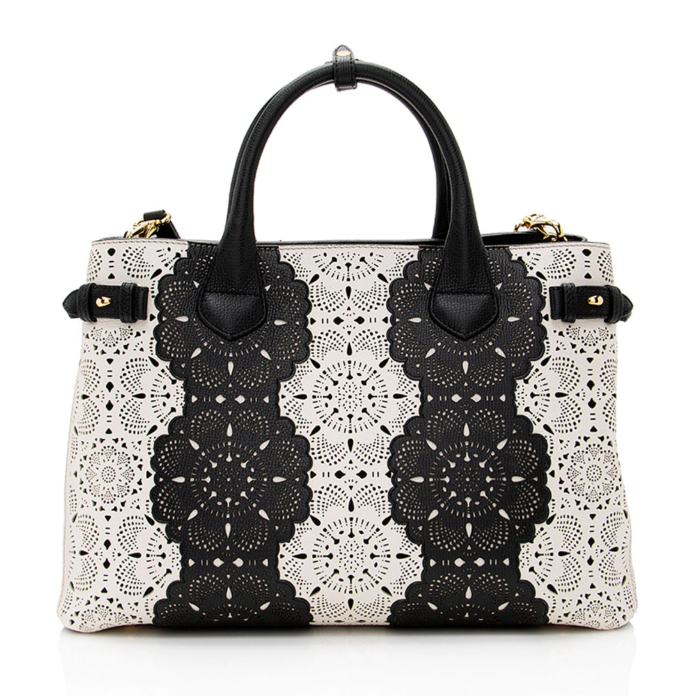 Burberry Laser Cut Leather Banner Medium Tote