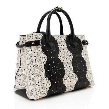 Burberry Laser Cut Leather Banner Medium Tote