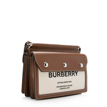 Burberry Smooth Calfskin Horseferry Print Title Mini Shoulder Bag