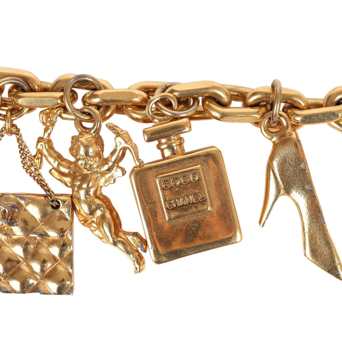 Vintage Chanel 24K Gold Plated Lucky Charms Bracelet