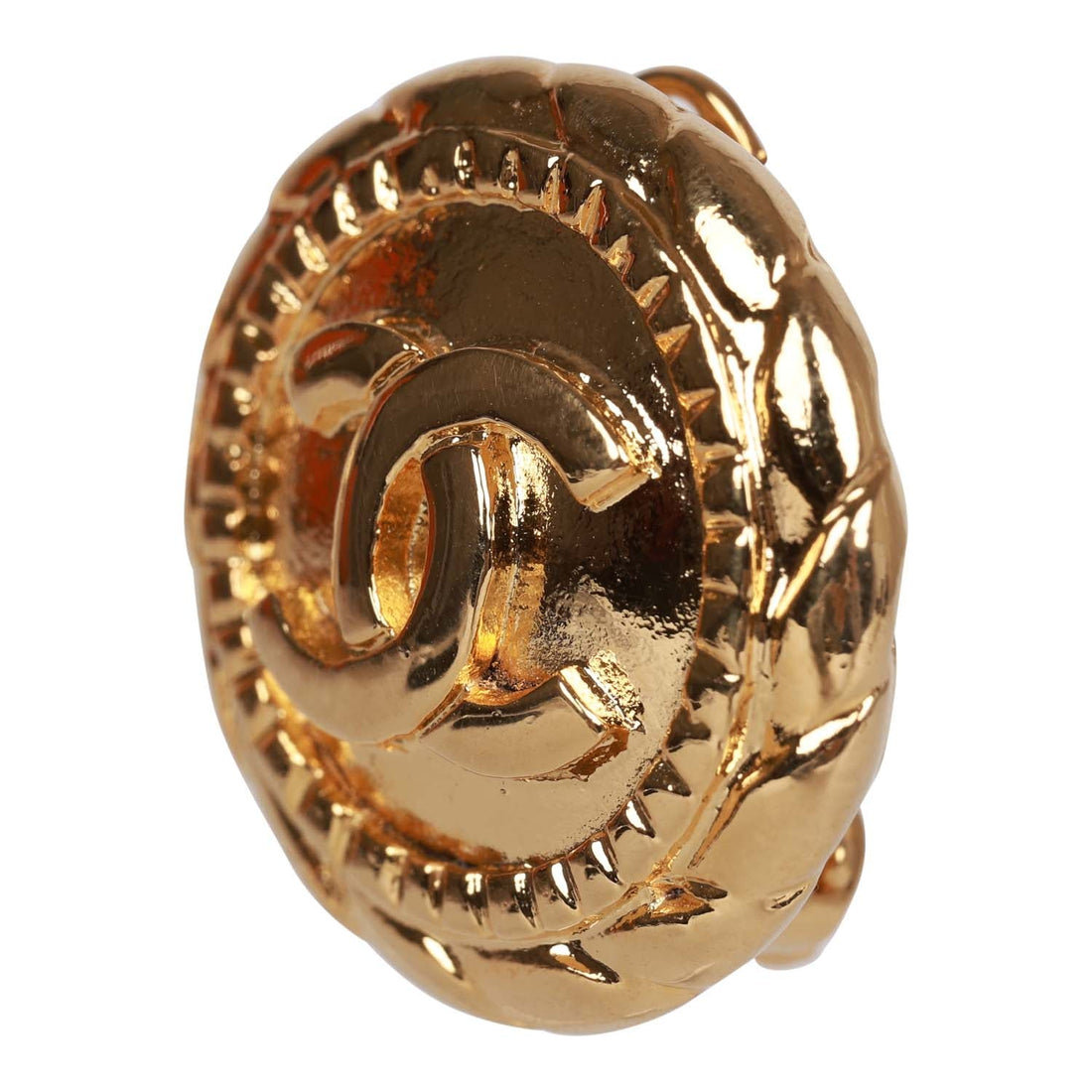 Vintage Chanel Gold Tone CC Stud Earrings