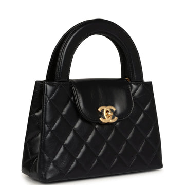 Chanel Small Kelly Black Shiny Aged Calfskin Brushed Gold Hardware