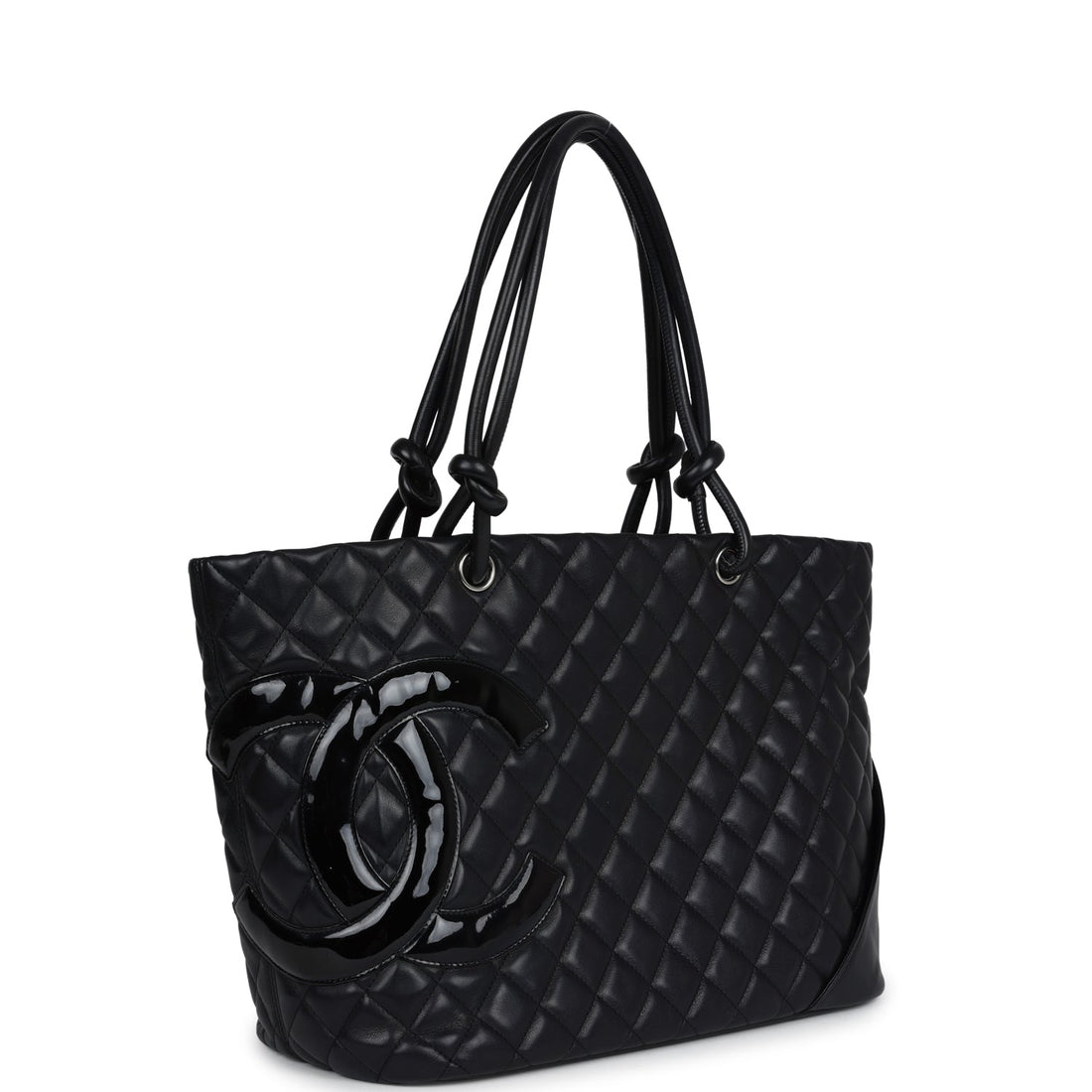 Chanel Large Cambon Ligne Tote Black Calfskin Silver Hardware