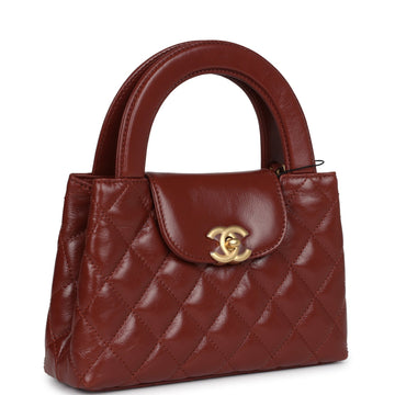Chanel Small Kelly Brown Shiny Aged Calfskin Brushed Gold Hardware