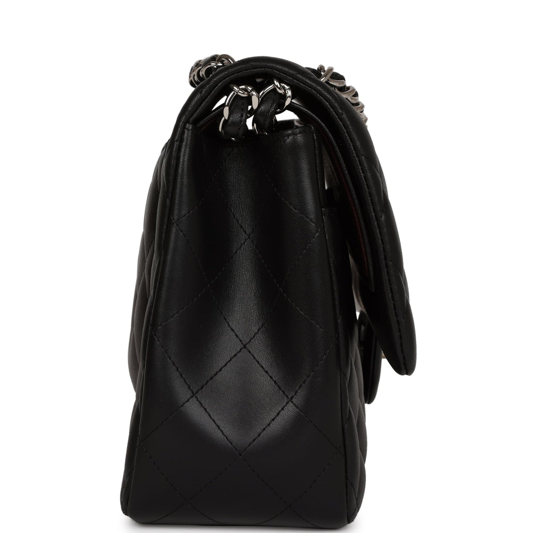 Chanel Jumbo Classic Double Flap Black Lambskin Silver Hardware