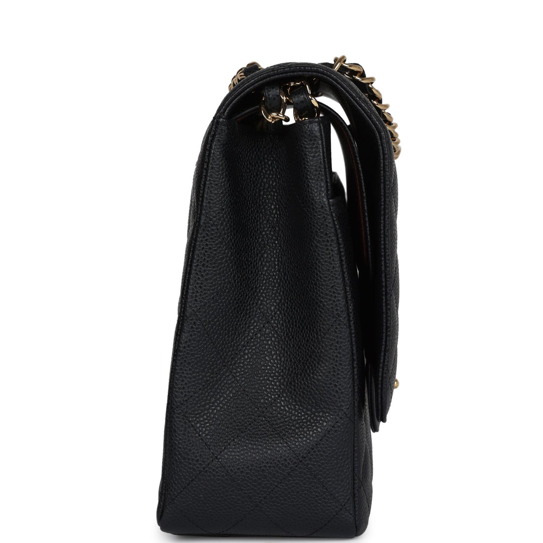 Chanel Maxi Classic Double Flap Bag Black Caviar Gold Hardware