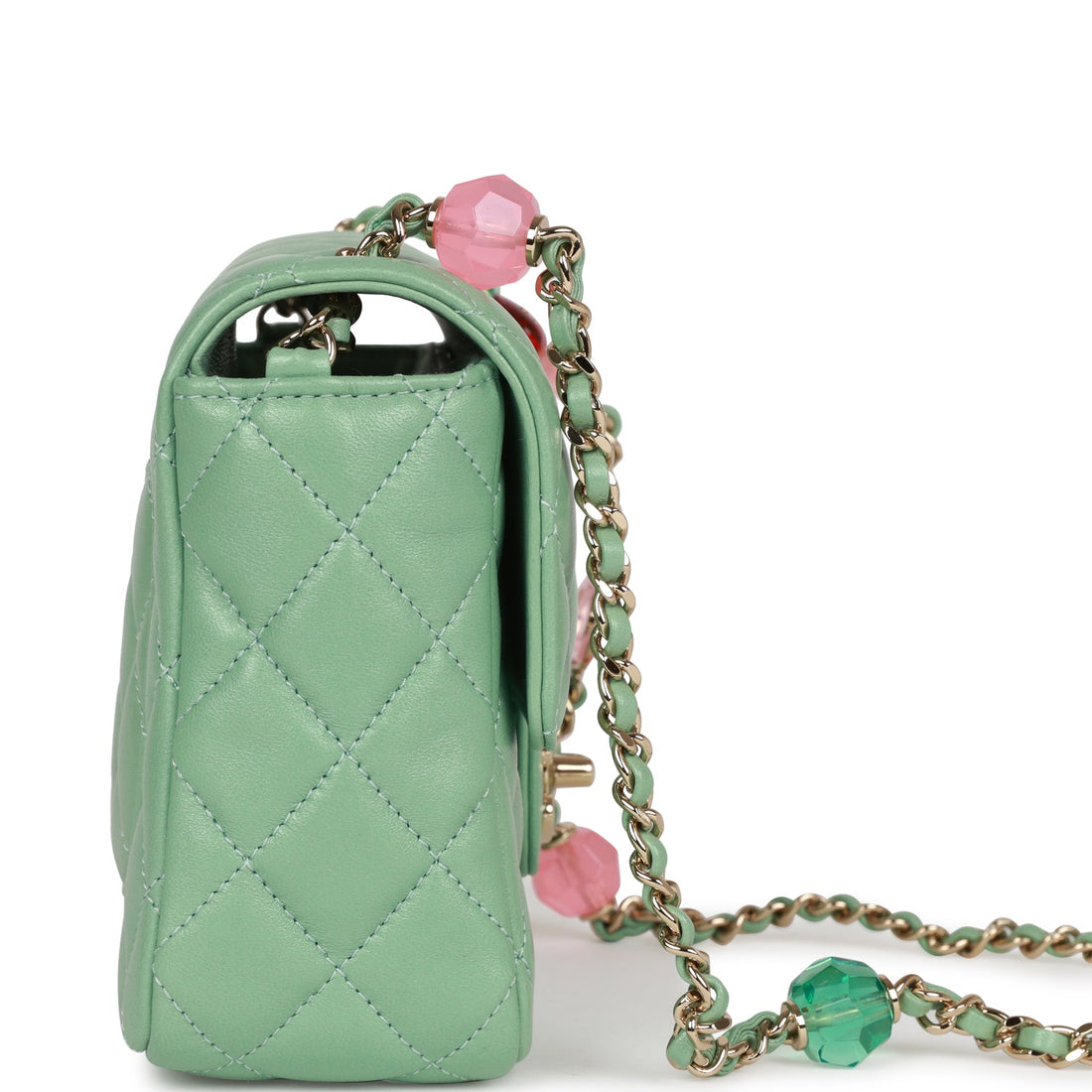 Chanel Candy Heart Mini Flap Bag Turquoise Lambskin Enamel and Light Gold Hardware
