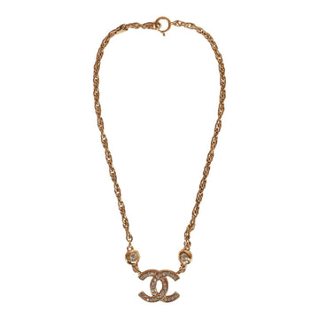 Vintage Chanel Gold Interlocking CC Hanging Pendant Necklace