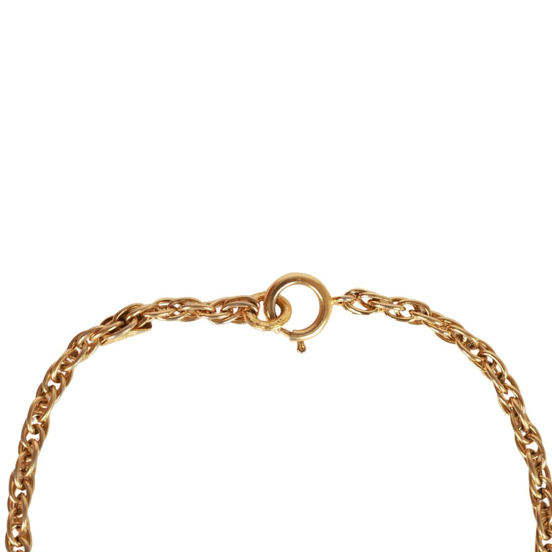 Vintage Chanel Gold Interlocking CC Hanging Pendant Necklace