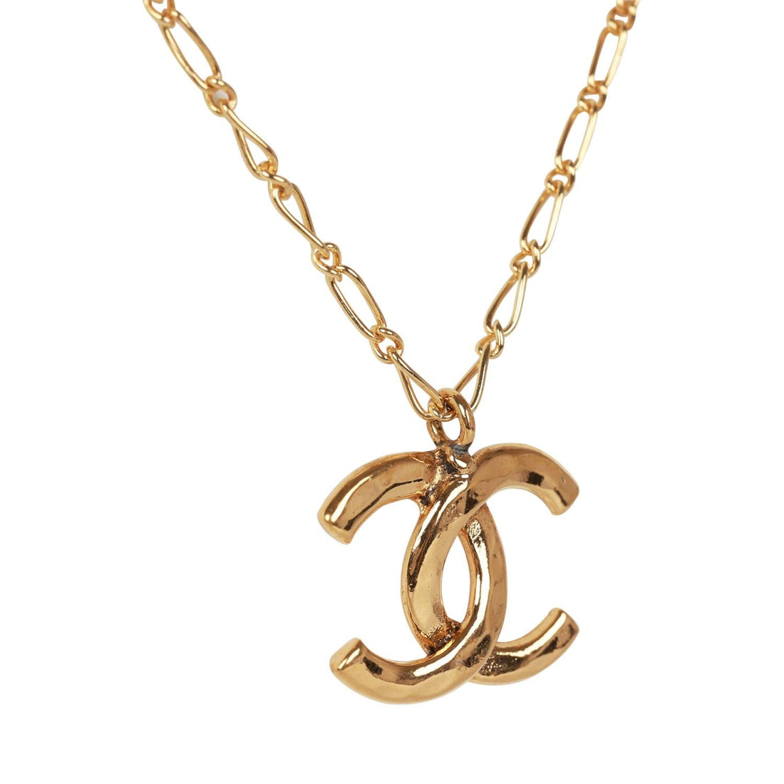 Vintage Chanel Gold CC Logo Pendant Necklace