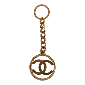 Vintage Chanel 24K Gold Plated CC in Circle Keychain