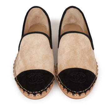 Chanel CC Espadrilles Beige and Black Suede 35
