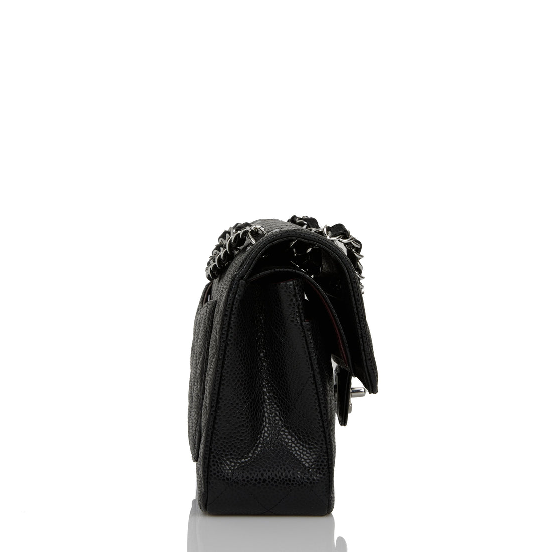 Chanel Small Classic Double Flap Black Caviar Silver Hardware