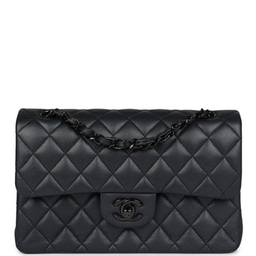 Chanel Small Classic Double Flap Bag SO Black Iridescent Lambskin Black Hardware