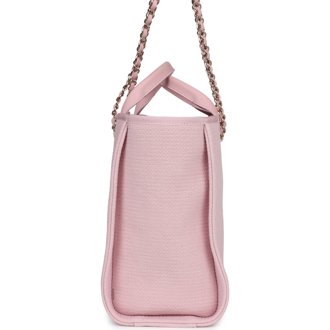 Chanel Small Deauville Shopping Tote Light Pink Canvas Light Gold Hardware