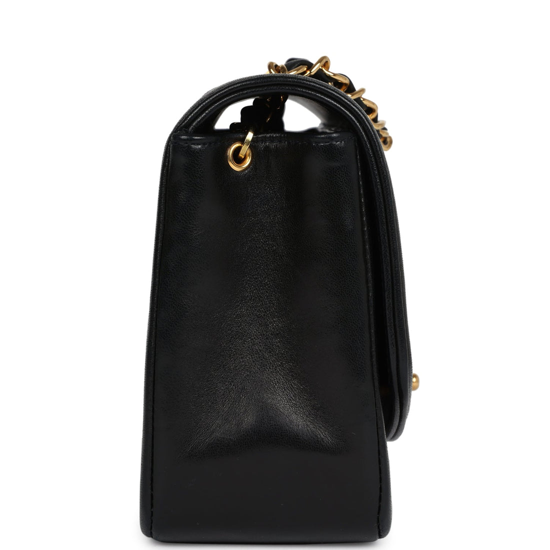 Vintage Chanel Small Diana Flap Bag Black Lambskin Gold Hardware