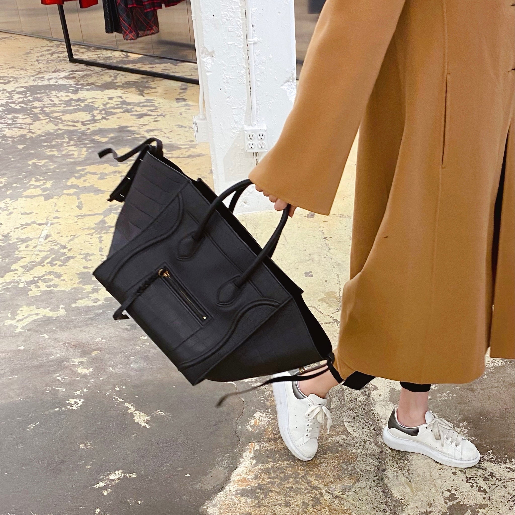 Celine Black Leather Medium Phantom Luggage Tote