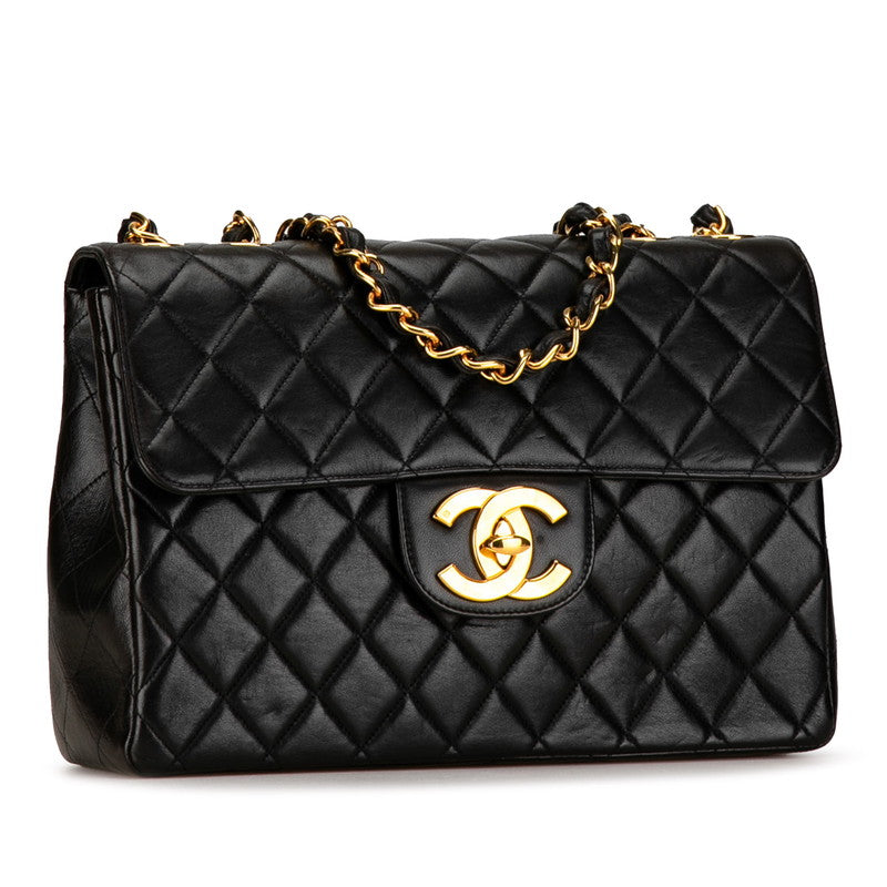 Chanel Jumbo Classic Single Flap Bag Leather Shoulder Bag in Good condition