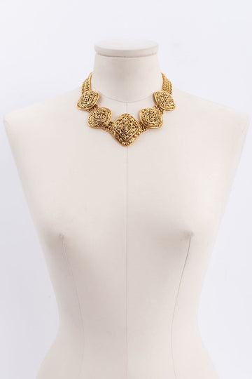 Collier court en m�tal dor� Chanel 1980s