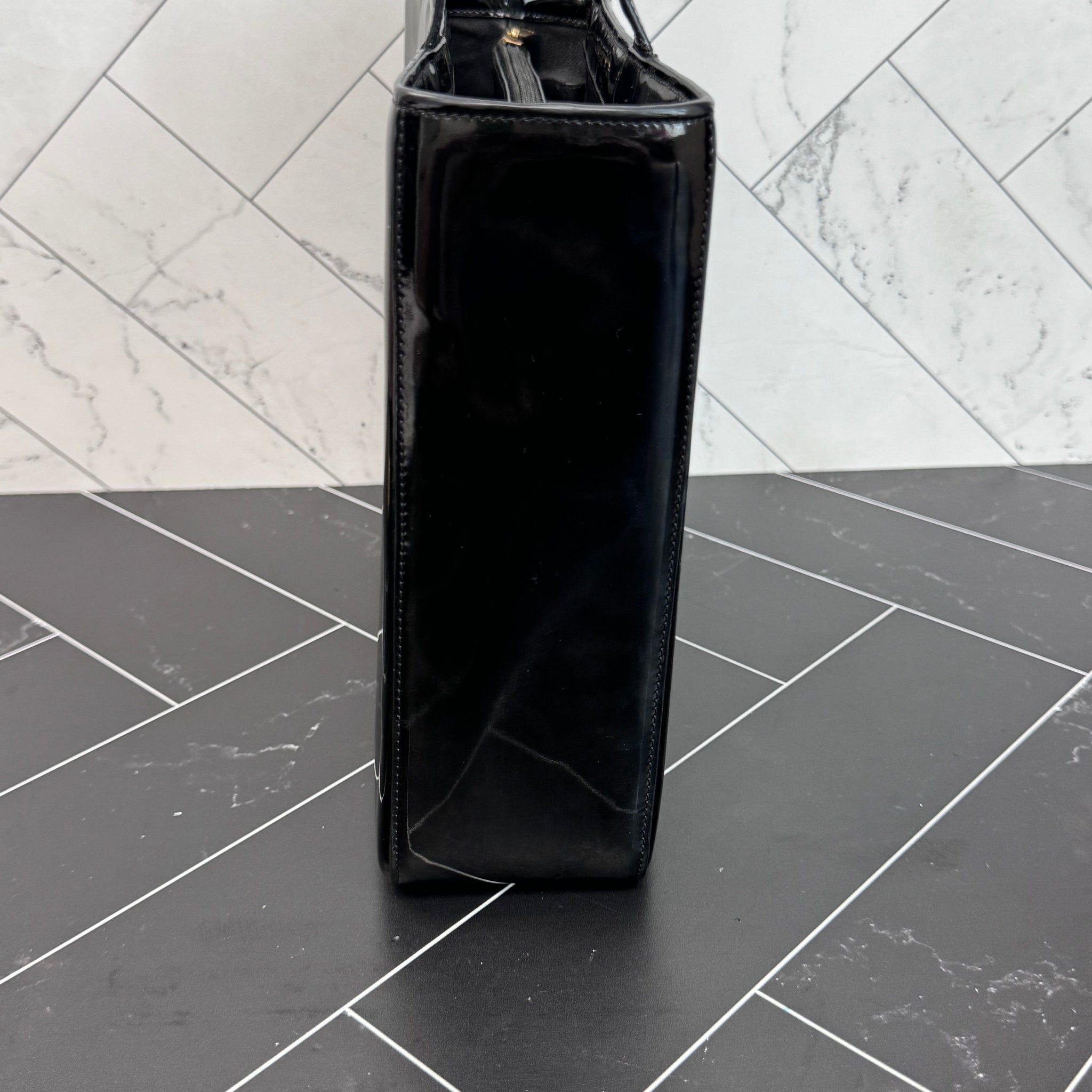 Chanel Black Patent Leather Shoulder Bag