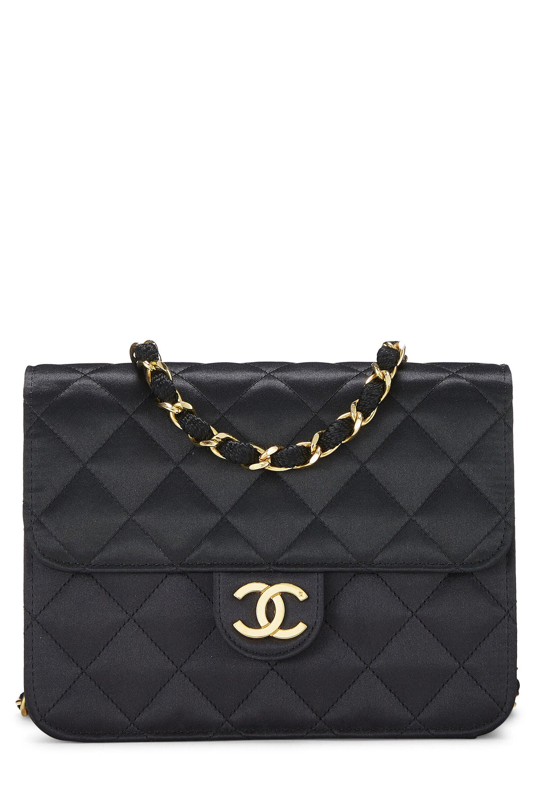 CHANEL CLASSIC QUILTED SATIN FLAP MINI SHOULDER BAG