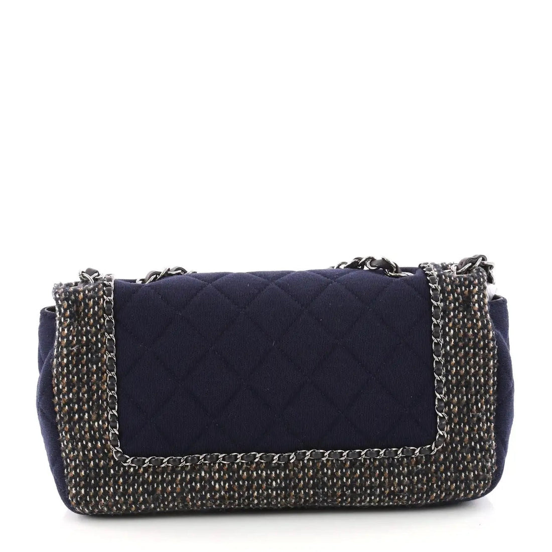 CHANEL HOUNDSTOOTH BOUCLE CLASSIC FLAP SHOULDER BAG