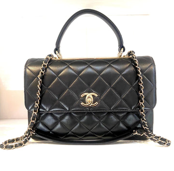 CHANEL QUILTED LAMBSKIN MEDIUM TRENDY CC HANDLE FLAP BAG
