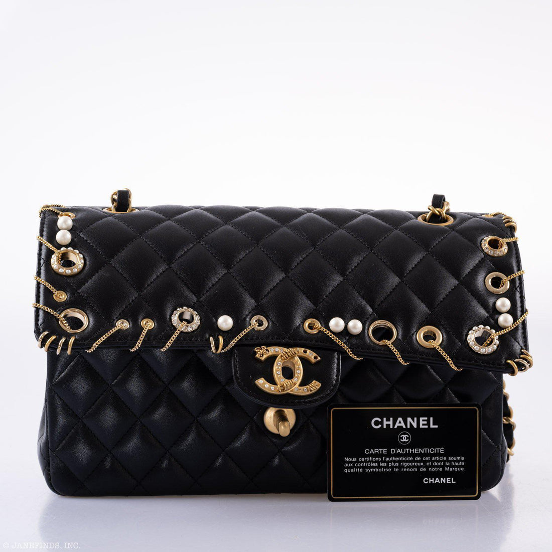 CHANEL Piercing Chic Black Medium Classic Double Flap Bag 2018