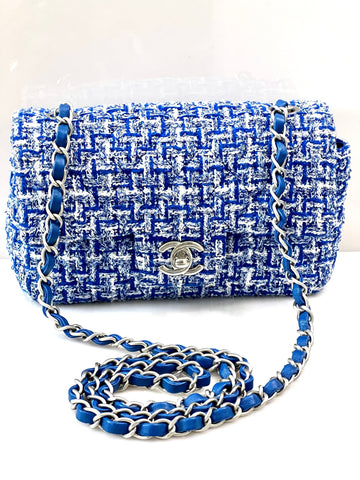 CHANEL TWEED QUILTED MINI FLAP BAG