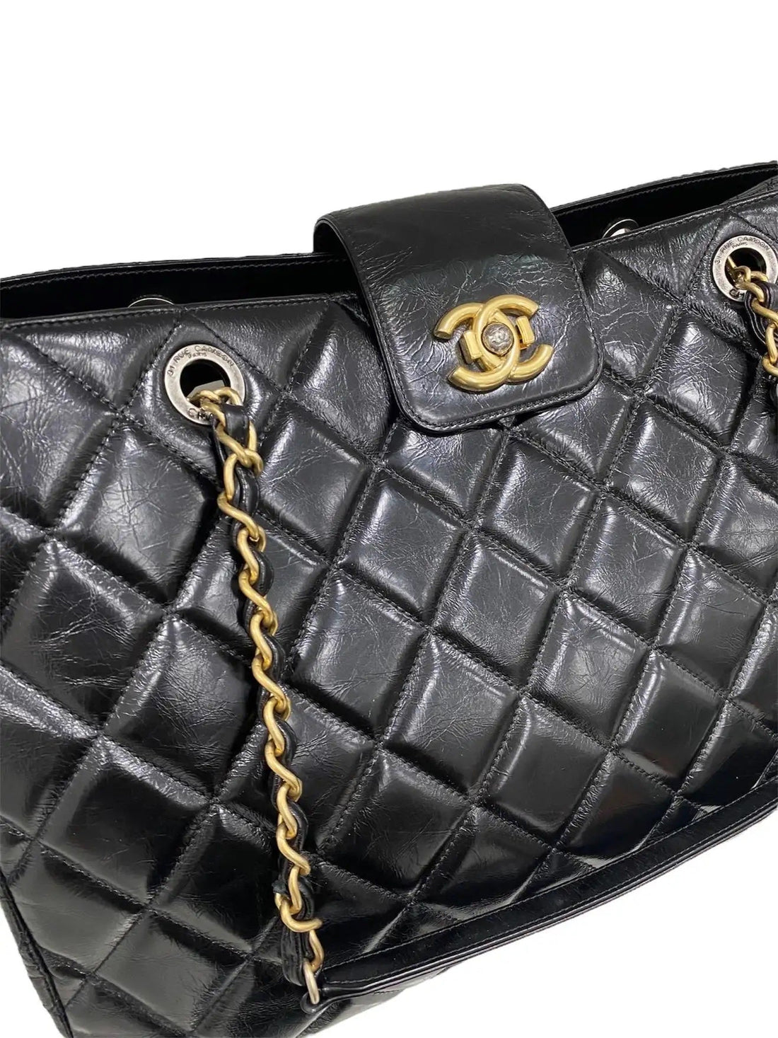 CHANEL CC QUILTED LAMBSKIN TOTE BAG