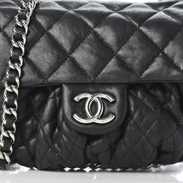 CHANEL WASHED LAMBSKIN QUILTED MINI CHAIN AROUND FLAP BAG