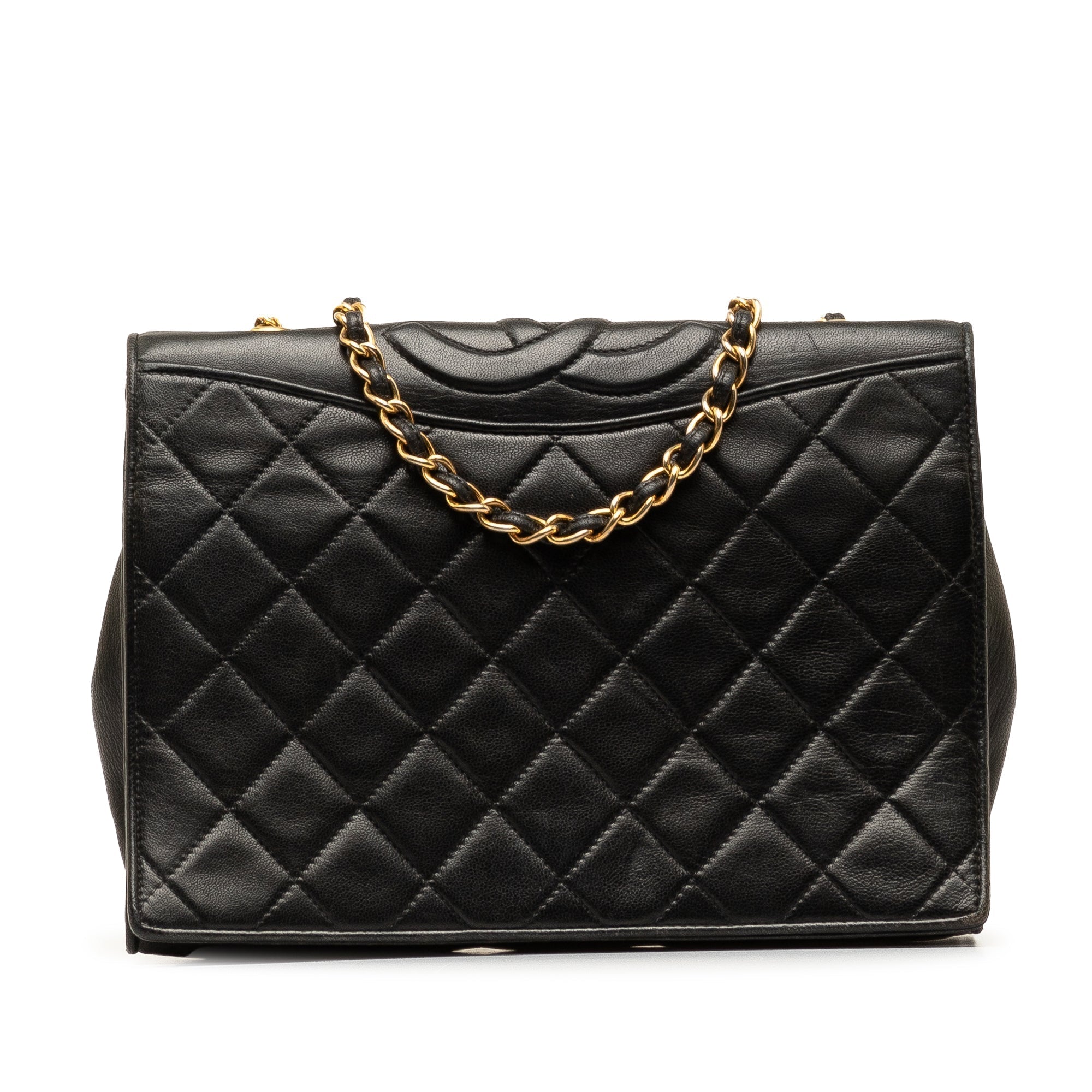 Chanel CC Quilted Lambskin Full Flap Crossbody Bag