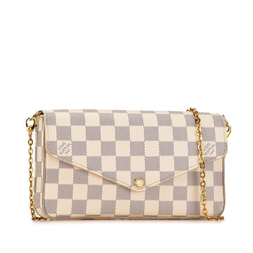 White Louis Vuitton Damier Azur Pochette Felicie Crossbody Bag
