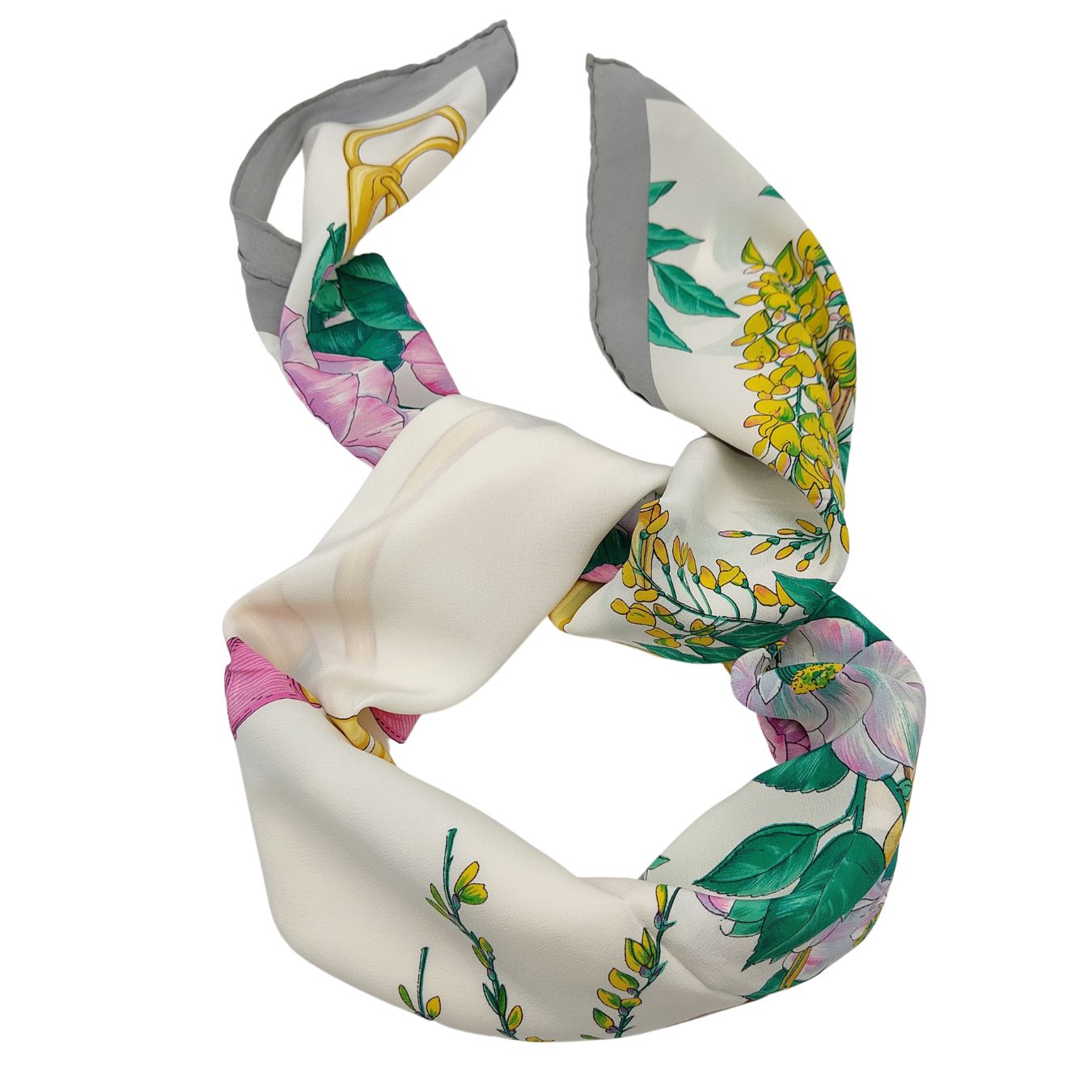 Celine multicolored floral print silk scarf