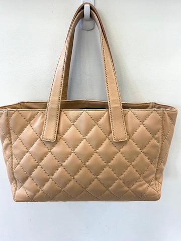 CHANEL QUILTED LAMBSKIN LEATHER WILD STITCH TOTE