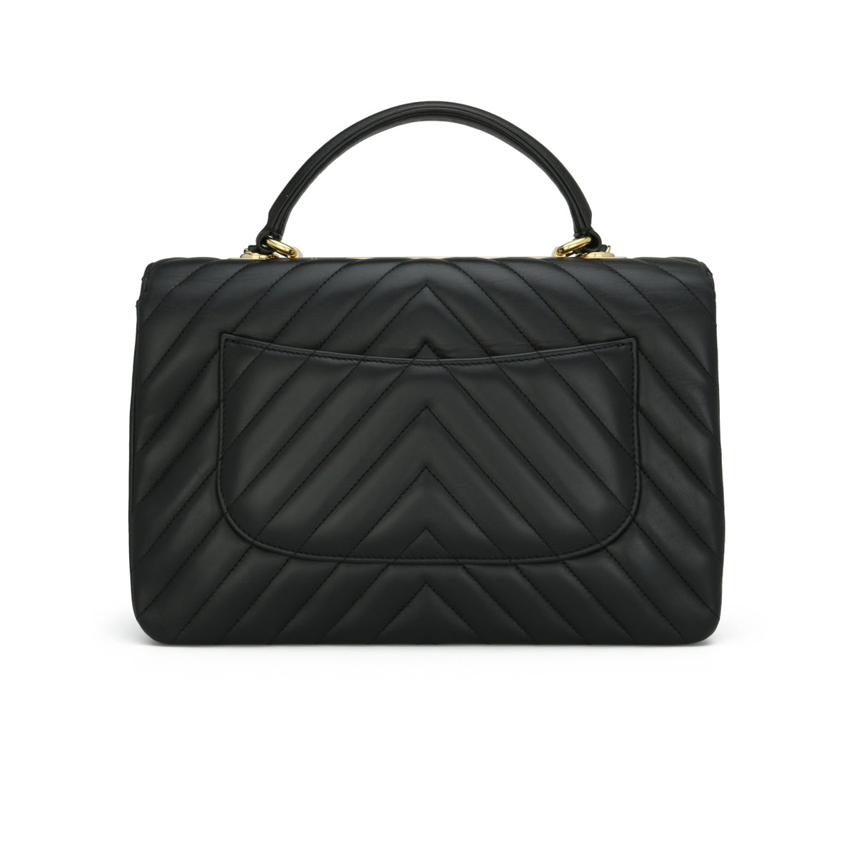 Chanel Trendy CC Chevron Medium Black Lambskin Light Gold Hardware 2018