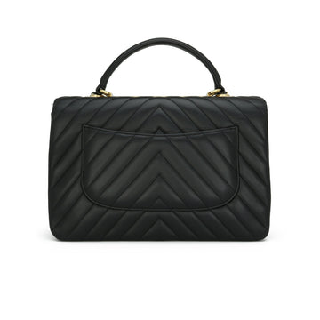 Chanel Trendy CC Chevron Medium Black Lambskin Light Gold Hardware 2018