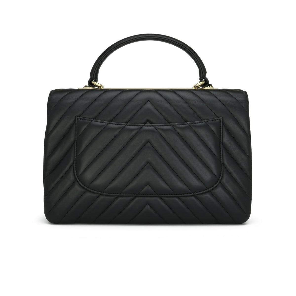 Chanel Trendy CC Chevron Medium Black Lambskin Light Gold Hardware 2018