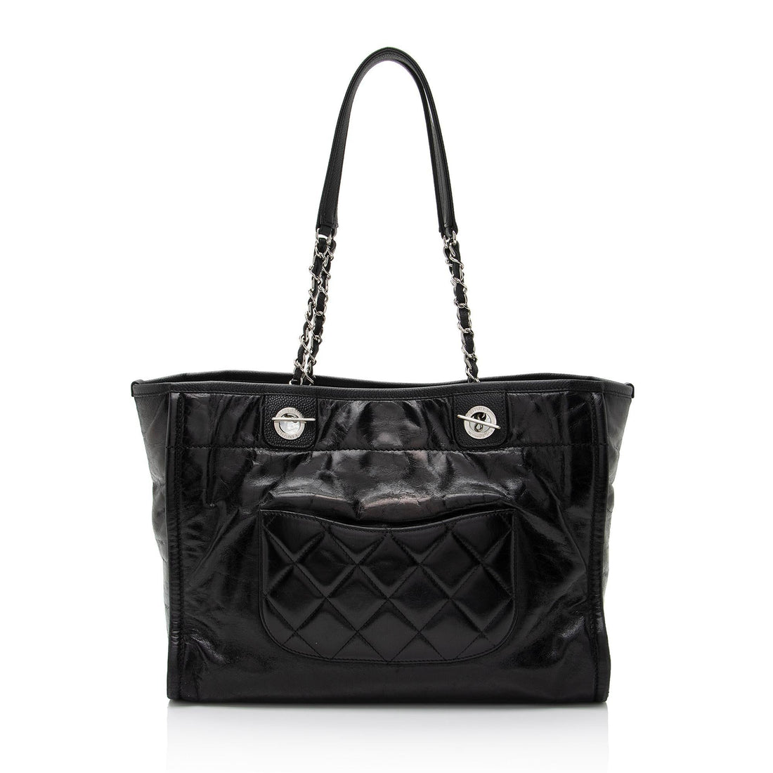 Chanel Glazed Calfskin Deauville Small Tote (SHF-Eal7br)