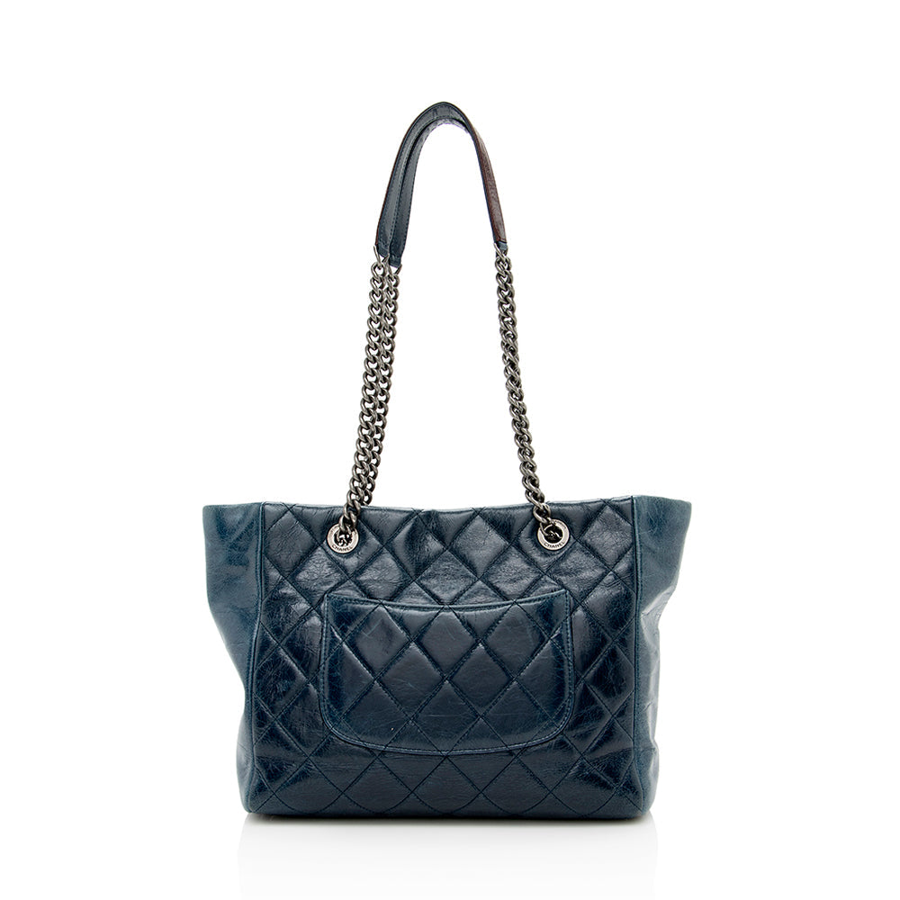 Chanel Glazed Calfskin Duo Color Small Tote (SHF-14944)