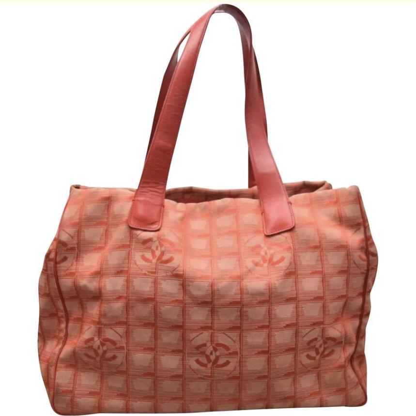 Chanel Large CC Travel Tote: Rare Red and Tan Color